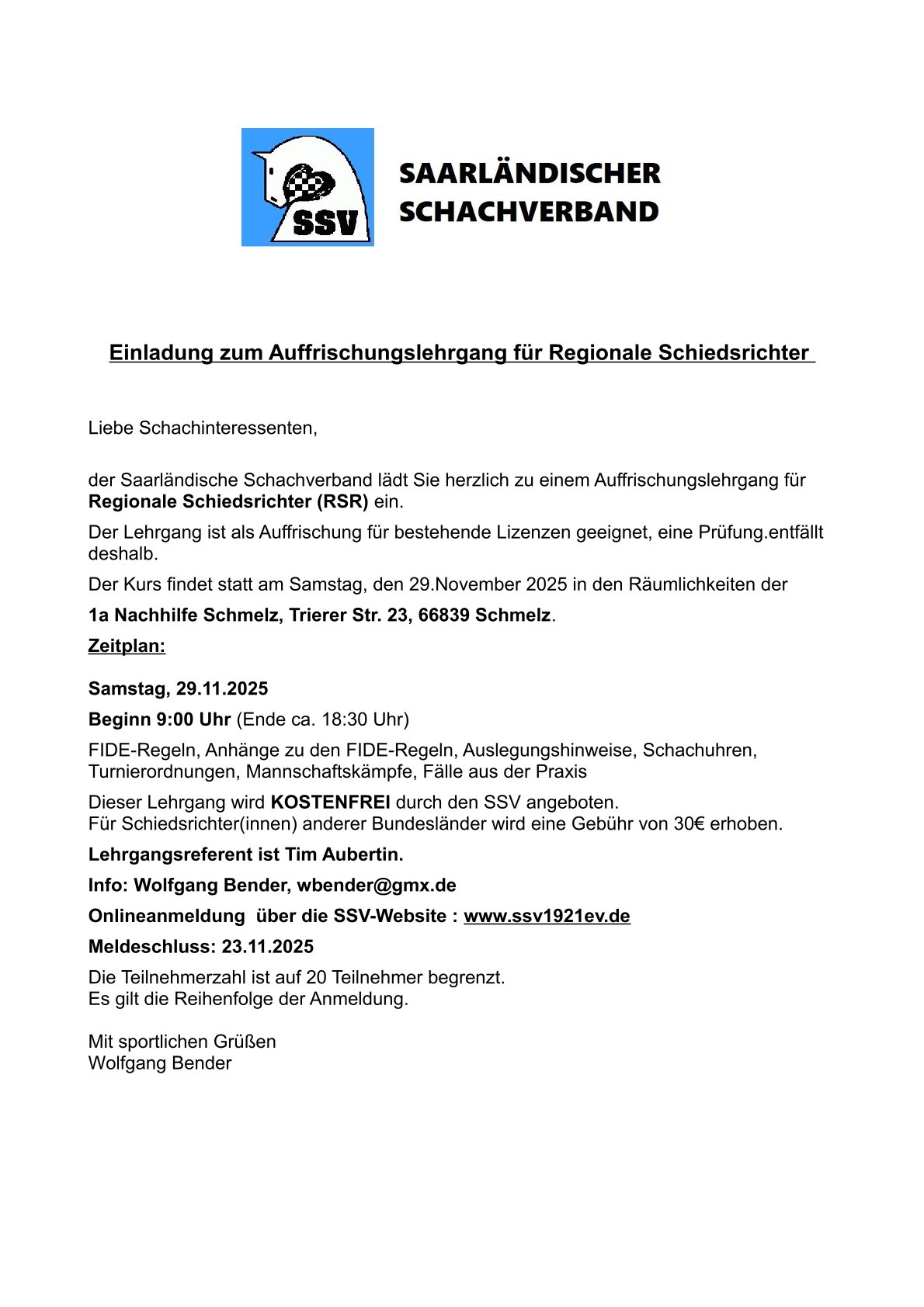 Auffrischung RSR 2025
