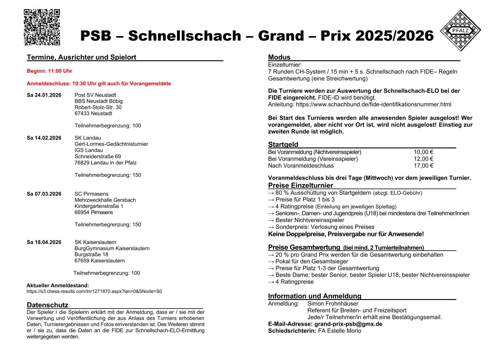 PSB Grand Prix Ausschreibung 25 26