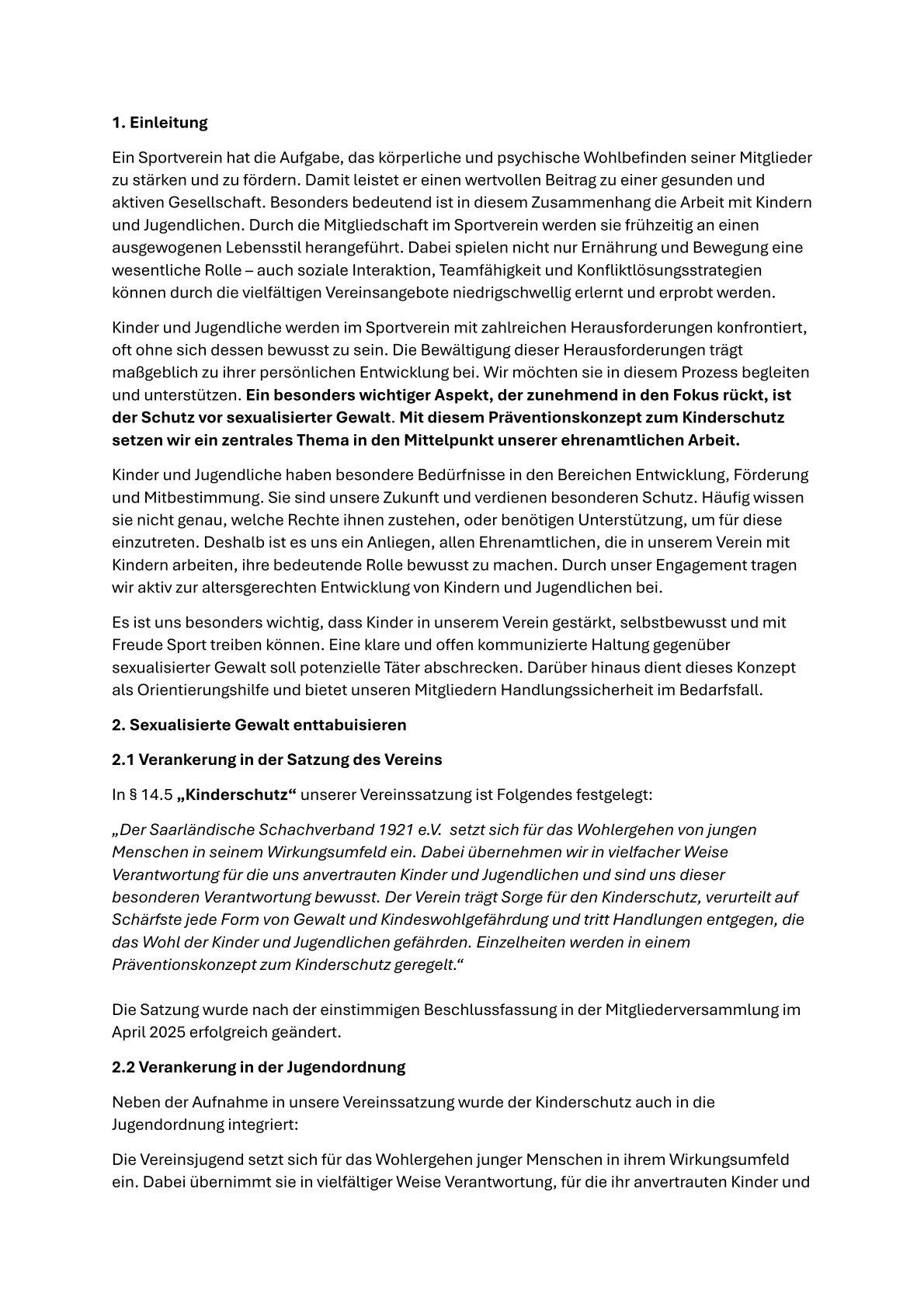 Sport Kinderschutzt Prävention SSV 1