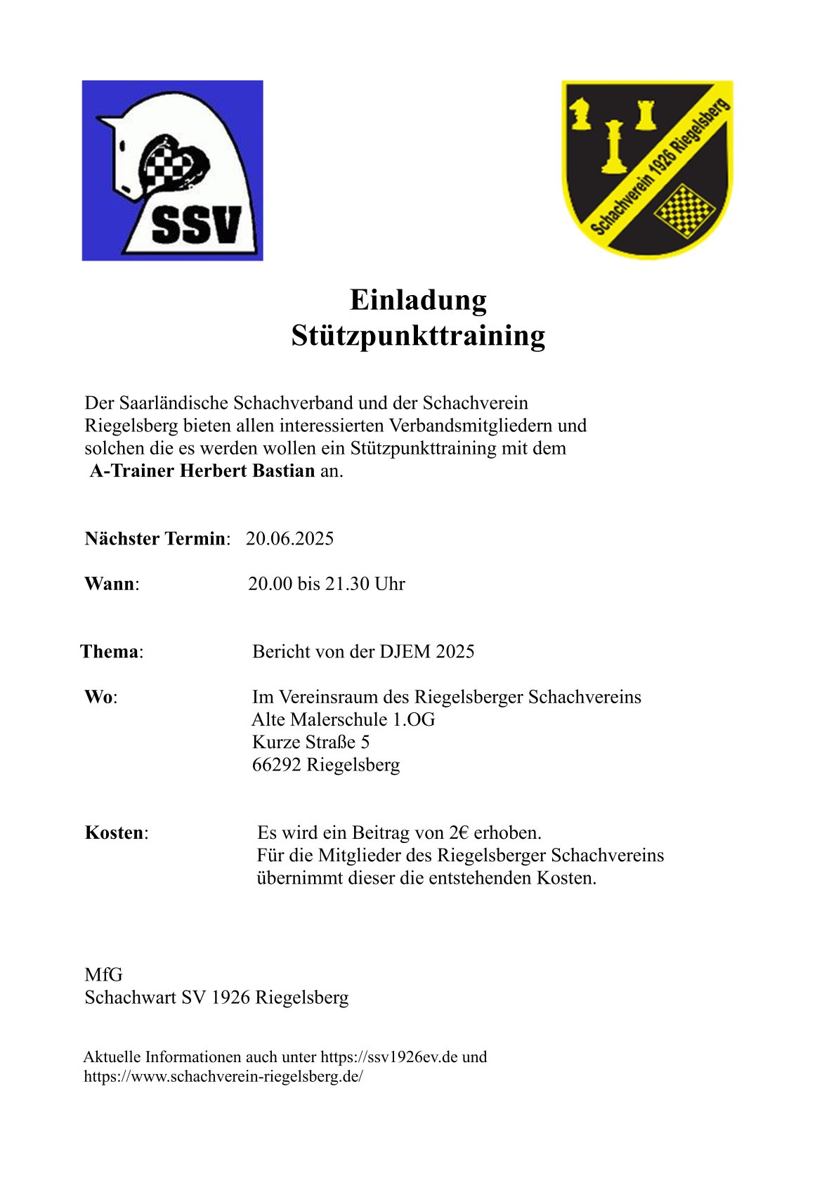 Stützpunkttraining 20.06.2025 SSV