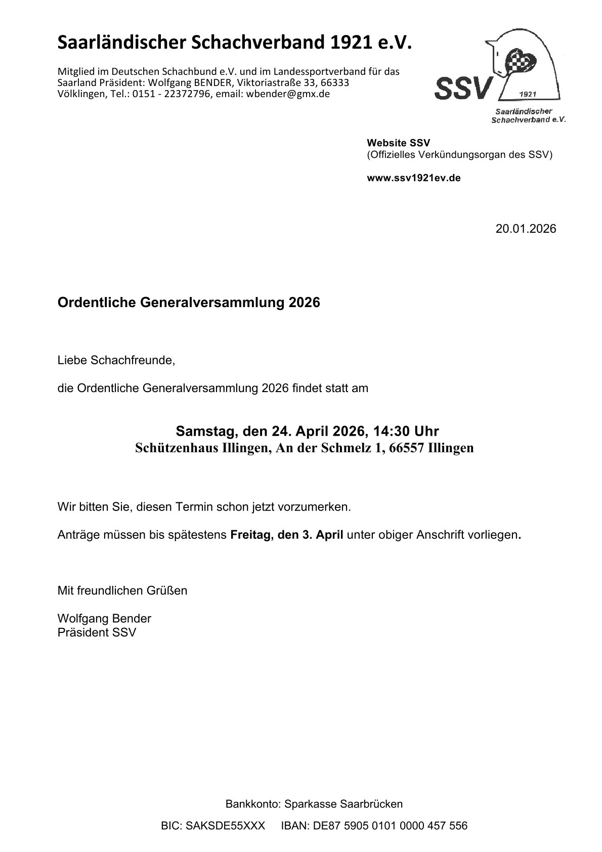 Vorankündigung GV26